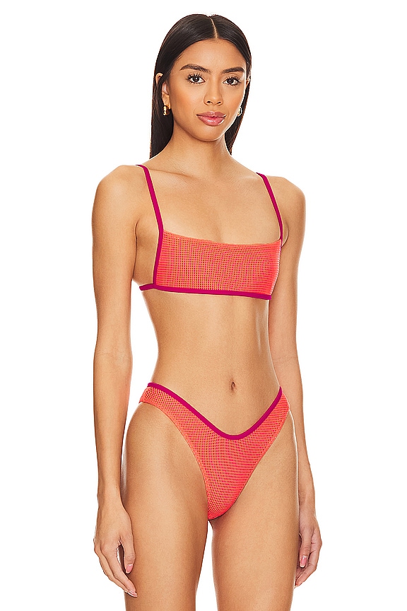view 2 of 5 The Kimi Top in Neon Orange & Pink