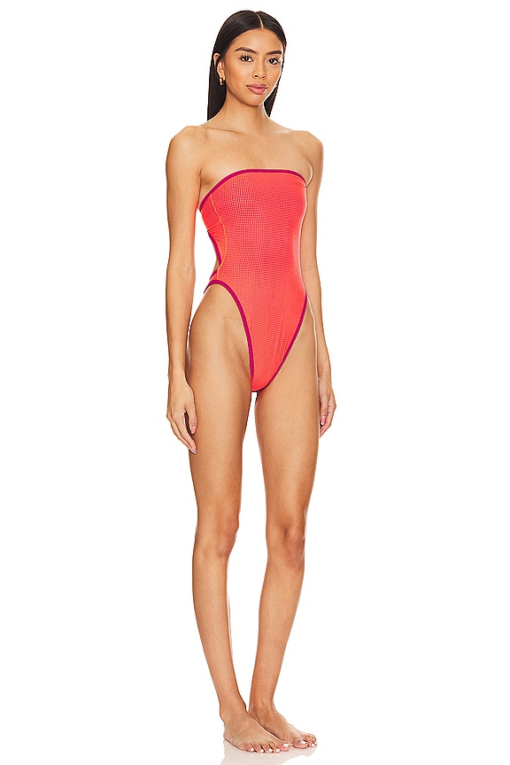 view 2 of 4 BAÑADOR KIMI in Neon Orange & Pink