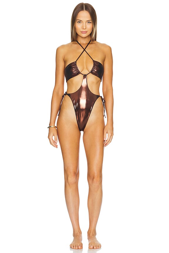 view 2 of 4 СЛИТНЫЙ КУПАЛЬНИК CHLOE in Brown