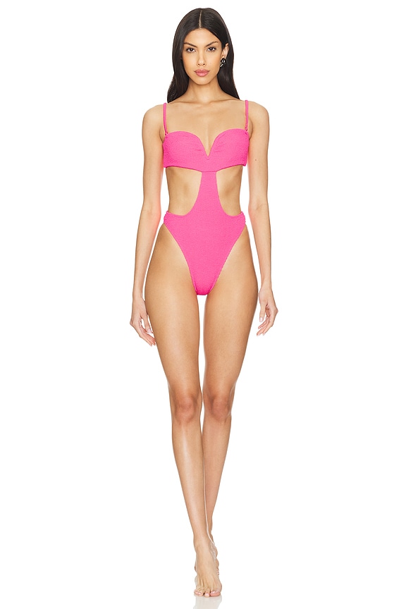 view 2 of 4 The Nobu One Piece in Hot Pink