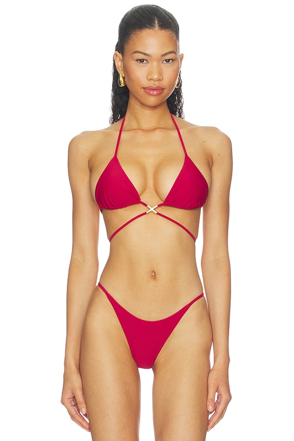 view 1 of 4 The Roxanna Top in Wine Red