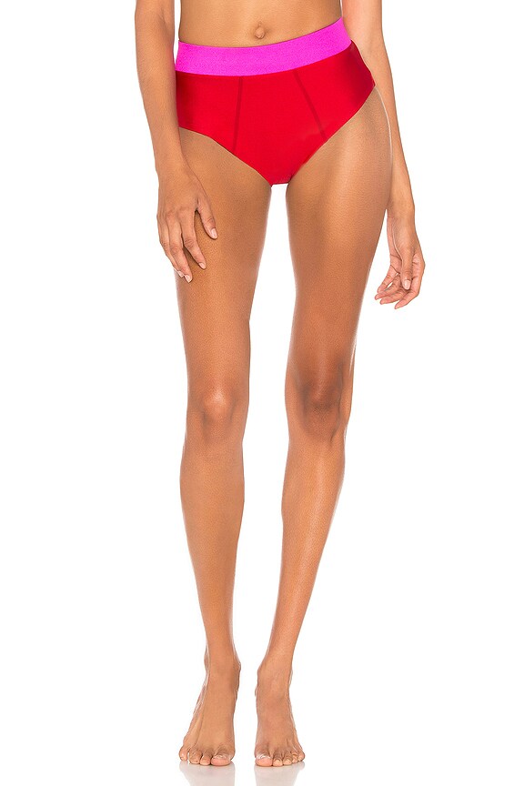 view 1 of 4 BAS DE MAILLOT DE BAIN TAILLE HAUTE JAMIE in Chili Pepper Red