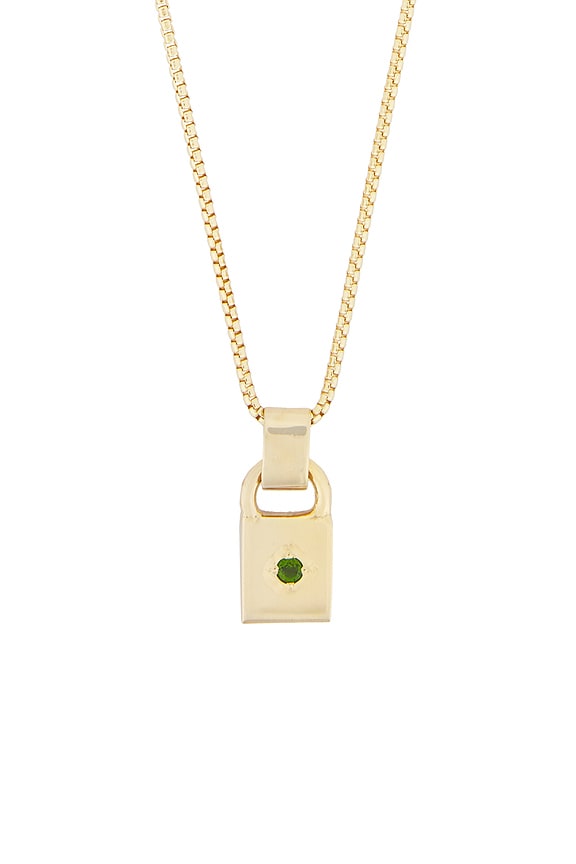 view 2 of 3 Padlock Wrap Necklace in Vermeil & Chrome Diopside