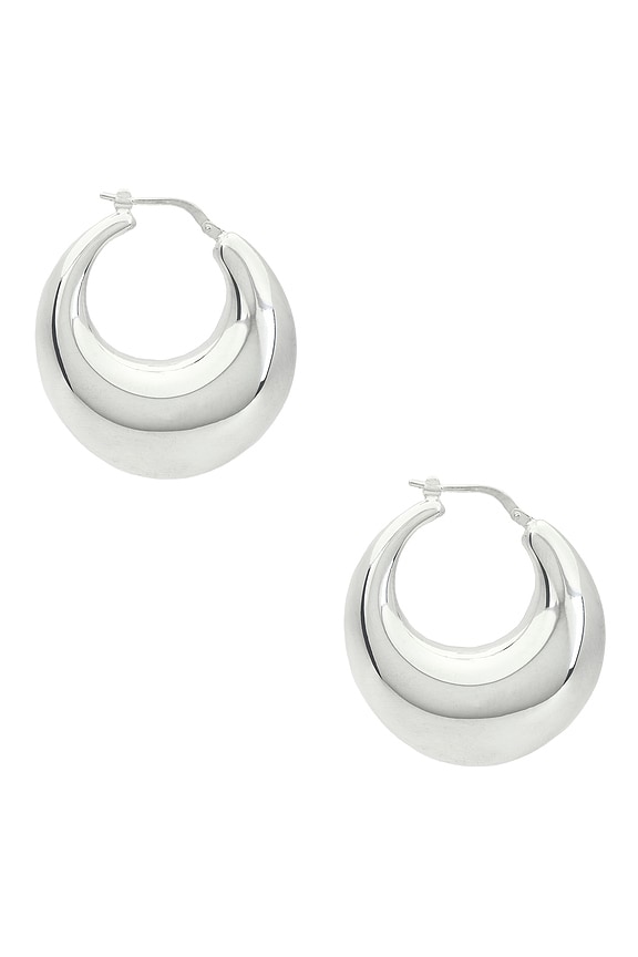 view 2 of 3 La Lune Hoop Earrings in Sterling Silver