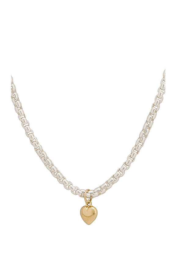 view 2 of 3 Gordita Heart Necklace in 14k Yellow Gold & Sterling Silver