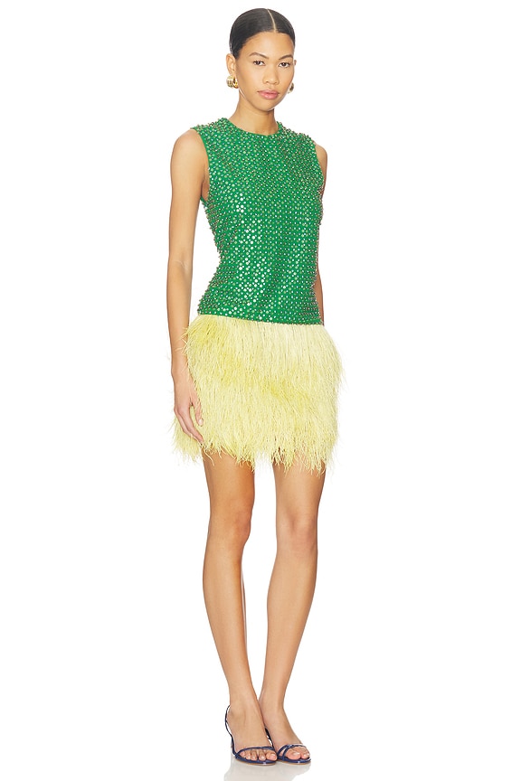 view 2 of 5 Emerald Crystal Embroidered Dress in Emerald Crystal