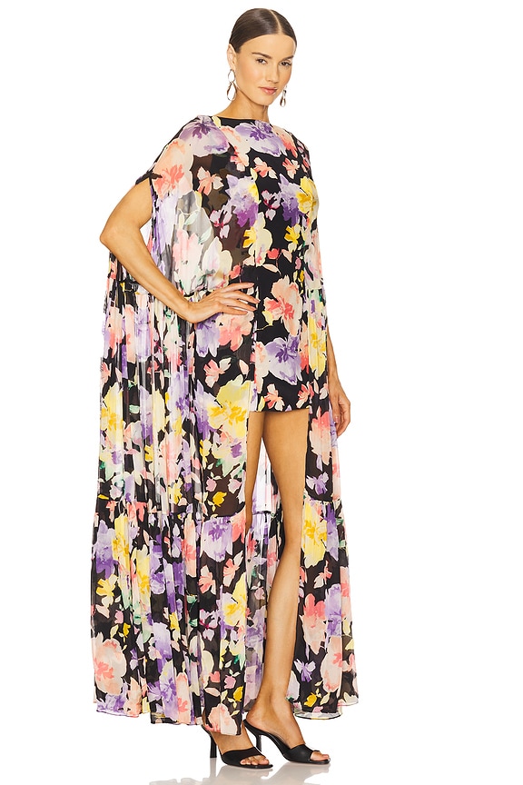 view 2 of 4 Coralia Gathered Cape Dress in Coralia Floral