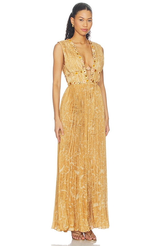 view 2 of 4 Honeydew Printed Draped Gown in Printed