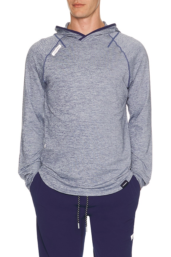 view 1 of 4 Enzo Long Sleeve Tee Hoodie in Ocean Heather
