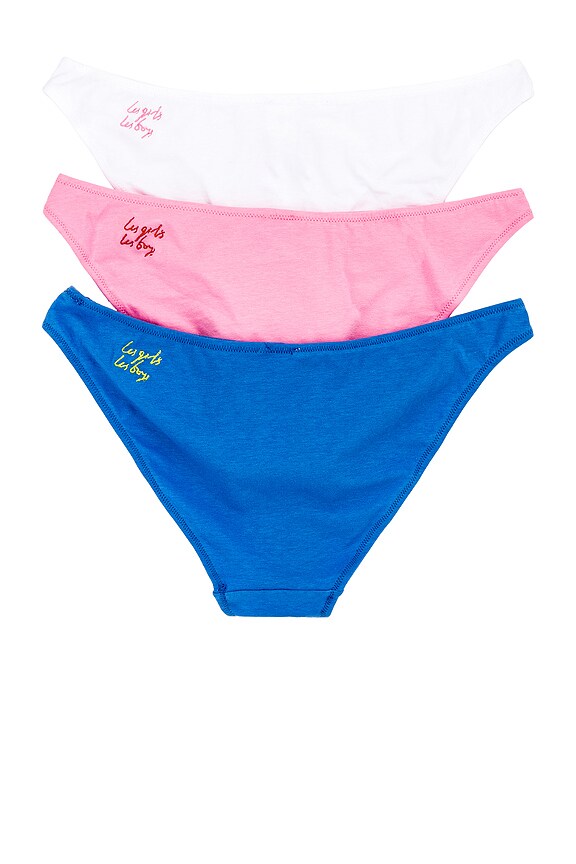 view 2 of 2 SLIP 3 PACK MINI BRIEF in Sachet Pink, White & Campanula Blue