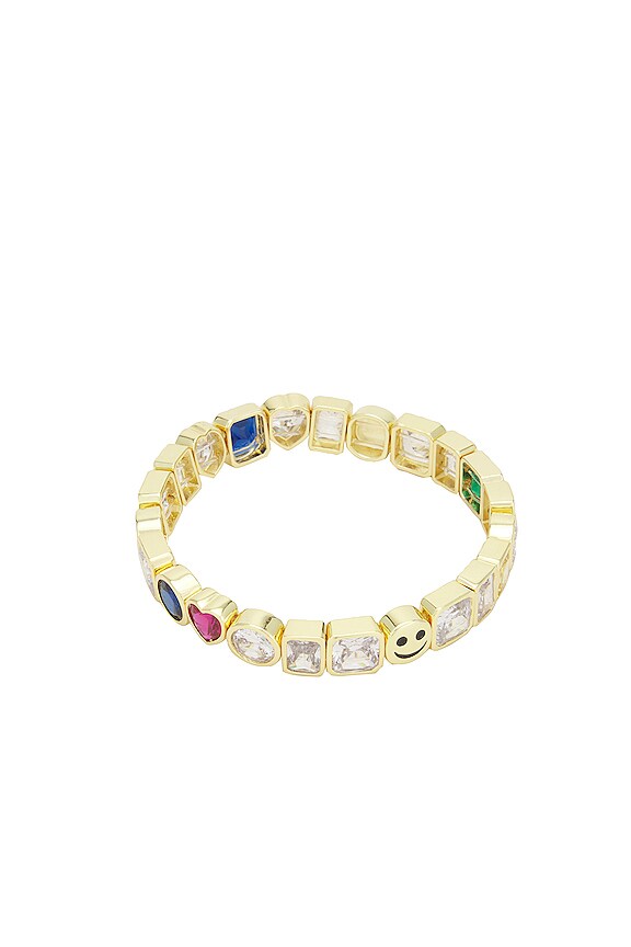 view 2 of 2 BRAZALETE ENAMEL HAPPY FACE in Gold