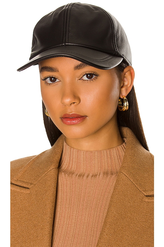 LITA by Ciara Leather Baseball Cap in Black REVOLVE