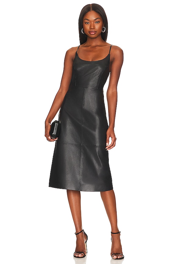 view 2 of 3 VESTIDO LACE BACK LEATHER in Black