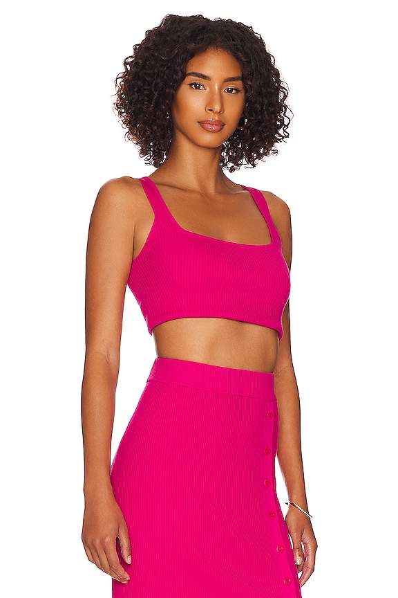 view 2 of 4 Rib Crop Tank in Pink Yarrow