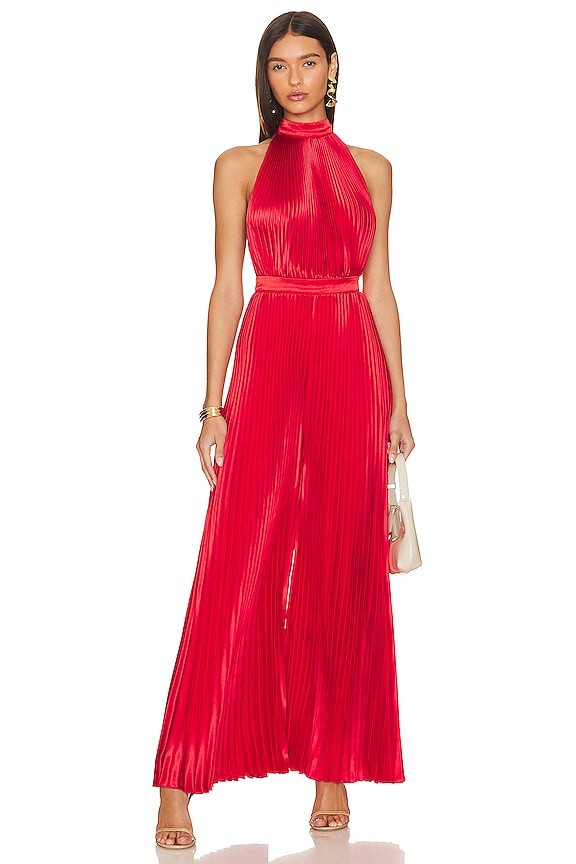 L'IDEE Cinema Low Back Jumpsuit in Red | REVOLVE