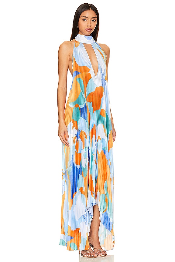 view 2 of 3 VESTIDO LARGO OPERA in Capri Print Orange