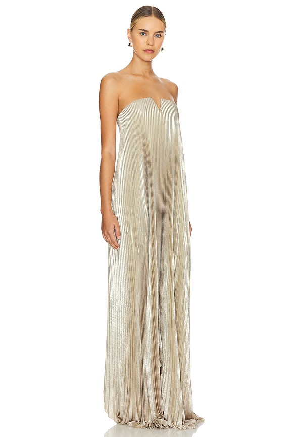 view 2 of 5 Black Tie Gown in Gold Shimmer