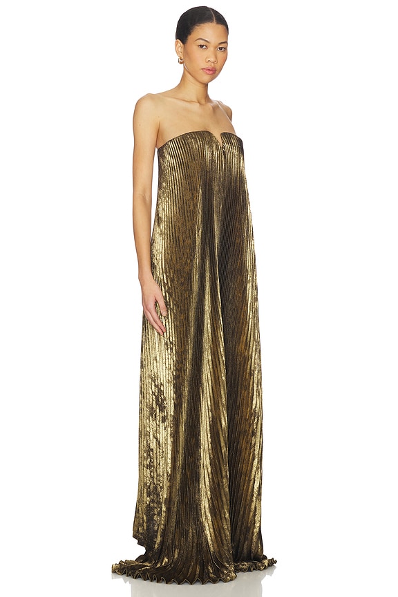view 2 of 4 Black Tie Gown in Gold Foil