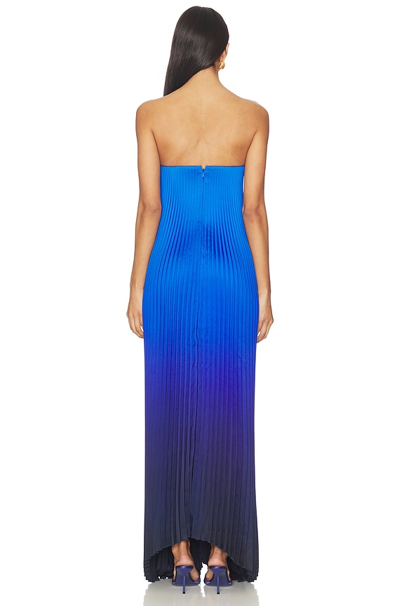 black blue ombre dress L'IDEE Tie Gown in Azura finish pants MDS_2026_50 Halter deep v neck Size:CHILD-2T