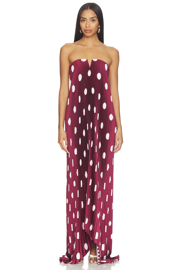 view 1 of 4 VESTIDO BLACK TIE in Polka Wine