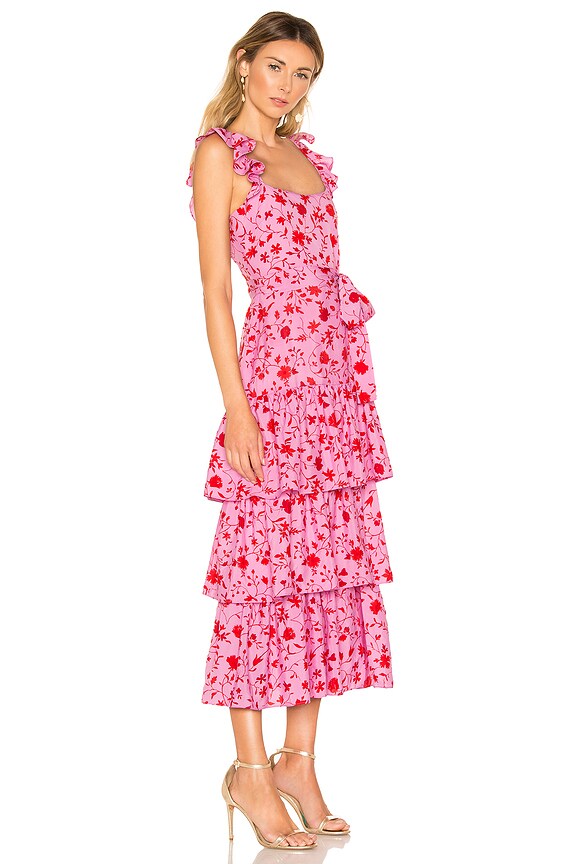 view 2 of 3 Charlotte Dress in Red & Pink Multi