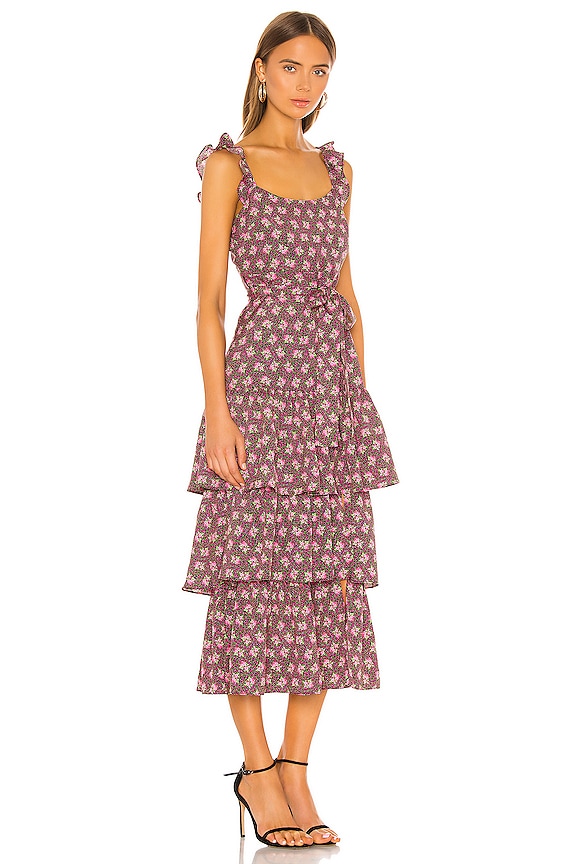 view 2 of 3 Charlotte Dress in Black & Pink Multi