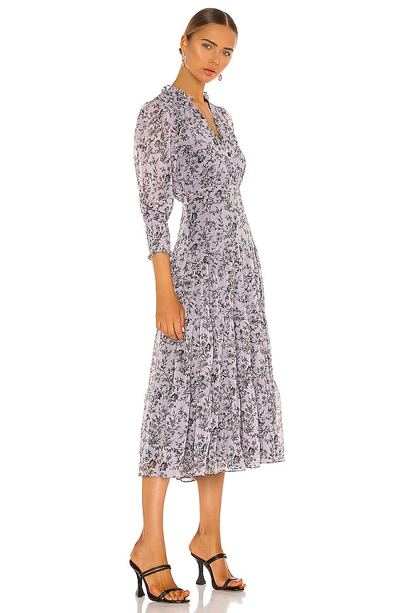 view 2 of 3 ROBE MI-LONGUE HURLEY in Violet Black Multi