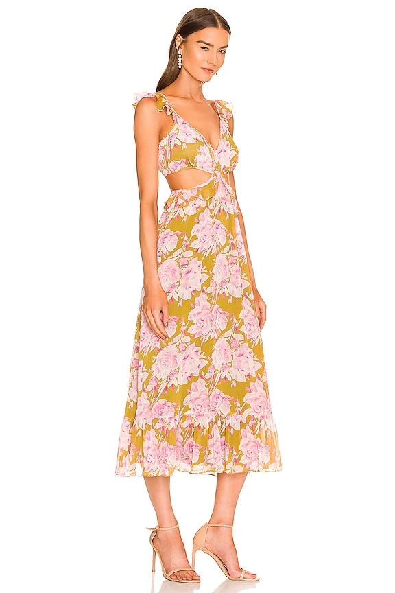 view 2 of 3 Katerina Dress in Olive Oil & Pink