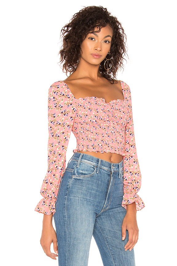 view 2 of 4 Camilla Floral Arabella Top in Tea Rose Multi