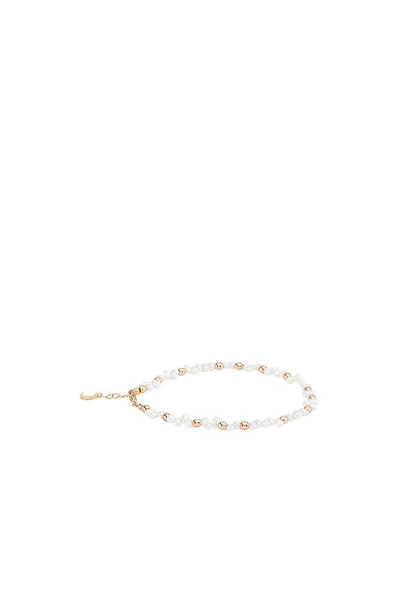 view 2 of 3 Pearly Chic Anklet in Gold