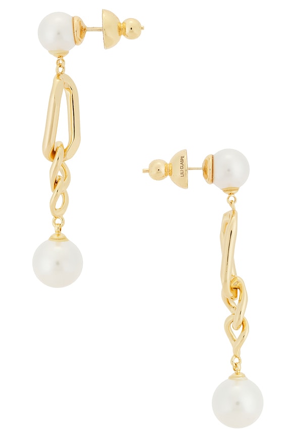 view 2 of 2 Quinn Pearl Dusters in Gold