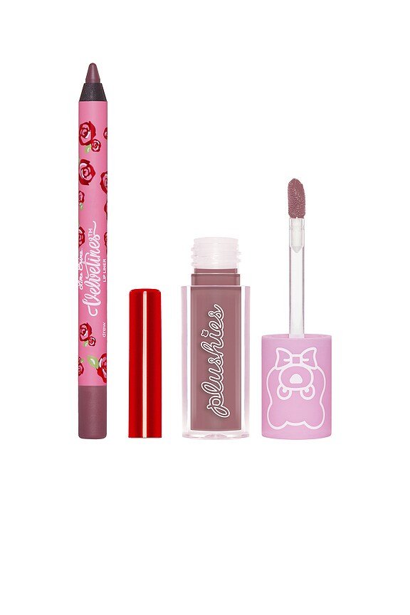 view 2 of 3 Mini Plushies & Liner Set in Dark Milk Tea