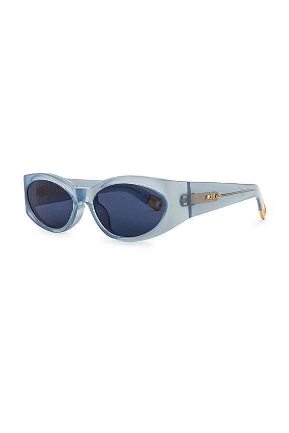 view 2 of 3 X Jacquemus Ovalo Sunglasses in Blue, Yellow Gold, & Navy