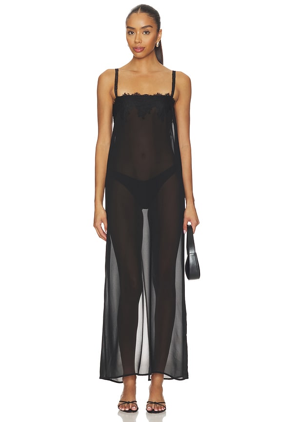 view 1 of 3 ROBE GLACIAL MAXI in Noir