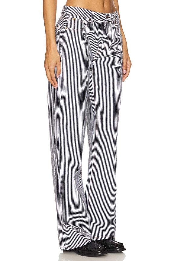 view 2 of 6 Top Model Jeans in Navy Stripe