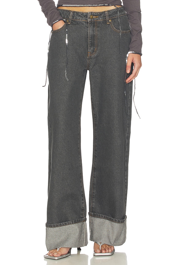 view 1 of 6 Top Model Cuffed Jeans in Charcoal