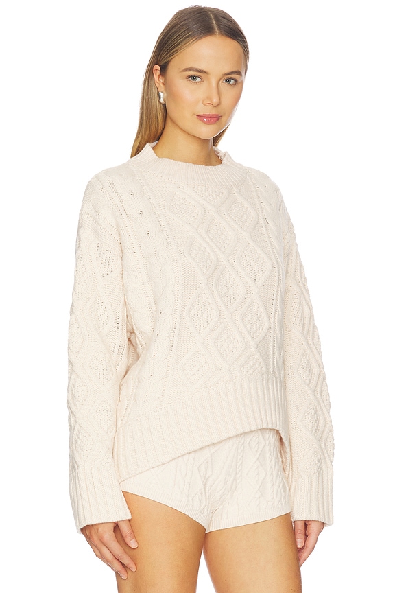 view 2 of 4 Liaison Cable Knit Pullover in Cream