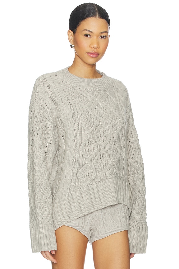 view 2 of 4 JERSEY LIAISON CABLE KNIT in Ash