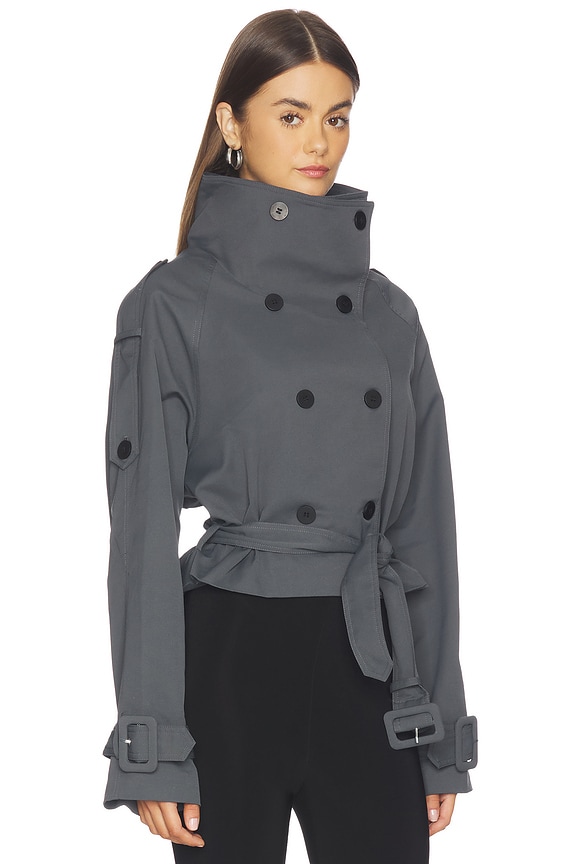 view 2 of 4 Blanc Cropped Trench in Olive