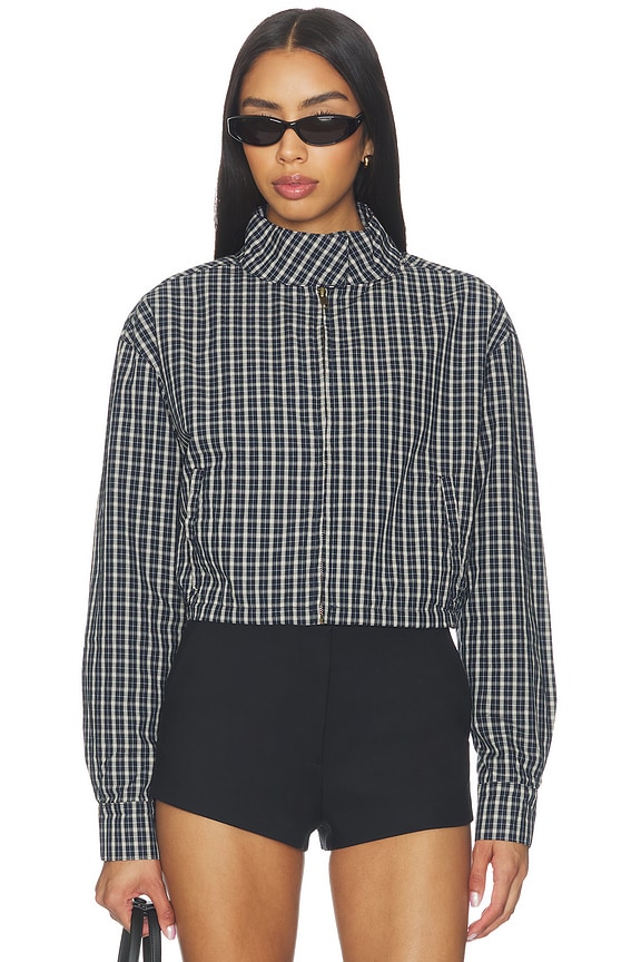 view 1 of 6 Aura Jacket in Navy Lemon Plaid