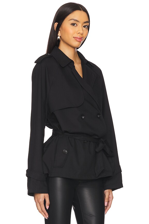 view 2 of 4 TRENCHEROUS クロップドコート in Onyx