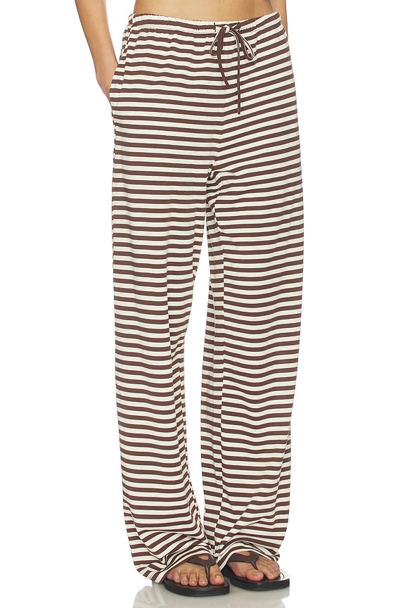 view 2 of 6 Bloom Pant in Dark Chocolate Stripe