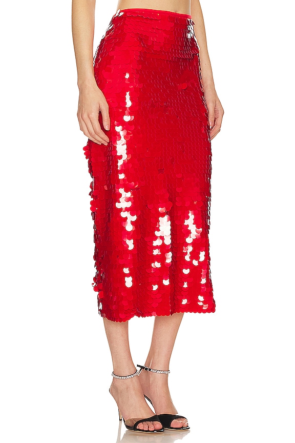 view 2 of 5 Night Rider Midi Skirt in Crimson