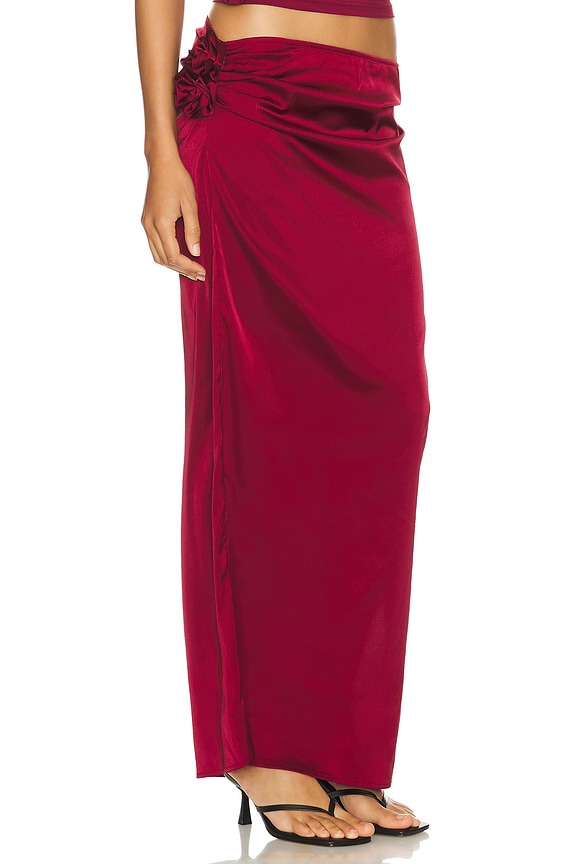 view 2 of 5 Soulmate Maxi Skirt in Burgundy