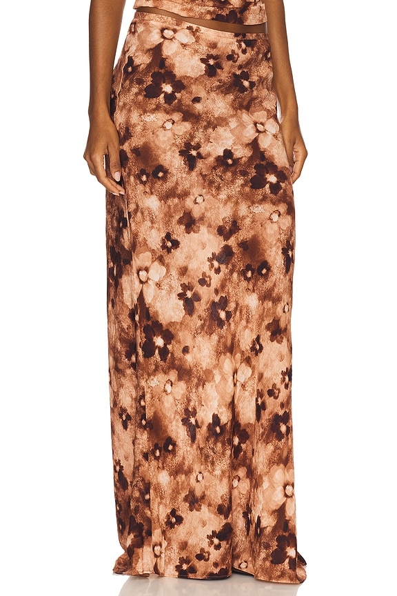 view 2 of 6 Hudson Maxi Skirt in Chocolate Floral