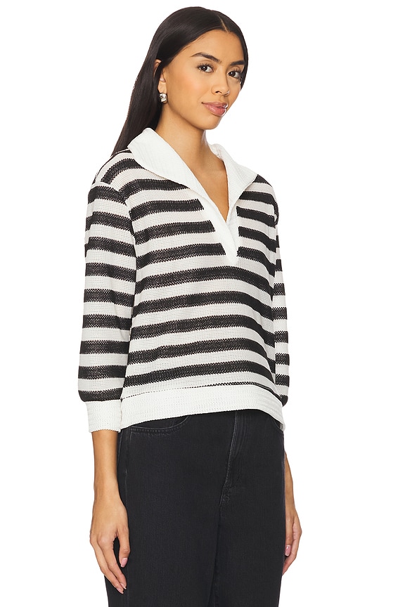 view 2 of 4 Banks Cropped Jersey in Ivory Stripe