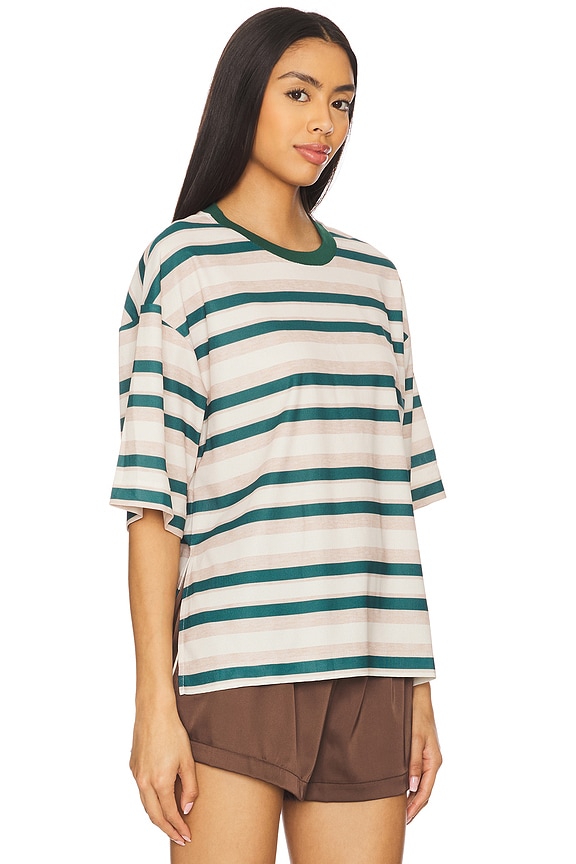 view 2 of 4 Emerging Tee in Green Stripe