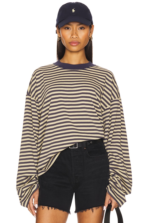 view 1 of 5 BLOOM トップ in Beige Stripe
