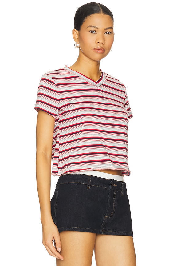 view 2 of 5 North Light Tee in Crimson Stripe