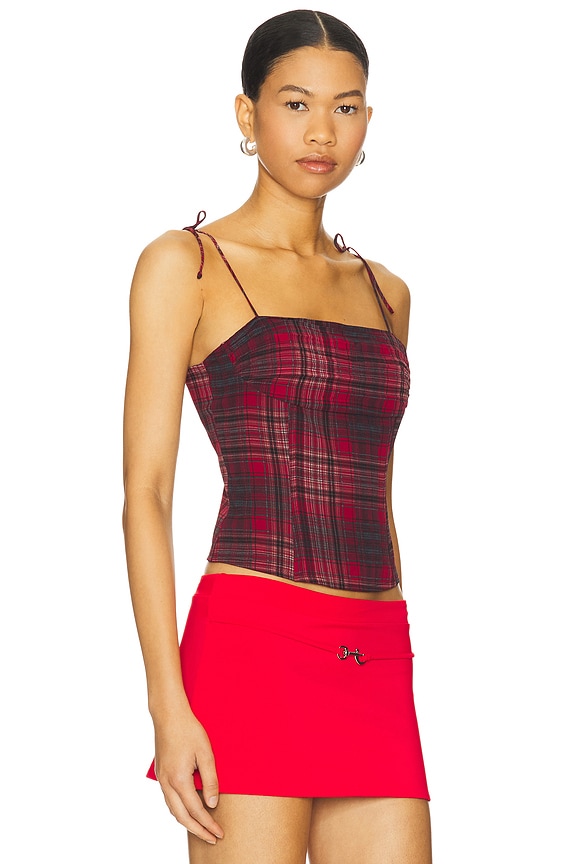 view 2 of 4 Humphrey Cami in Crimson Plaid